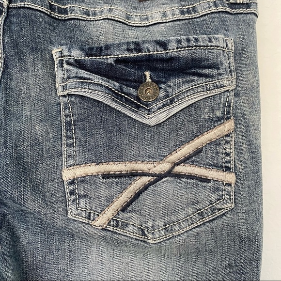 TK Axel‎ Mens Slim Boot Cut Jeans Size 38 x 30 Blue Button Flap Pockets - Picture 4 of 12